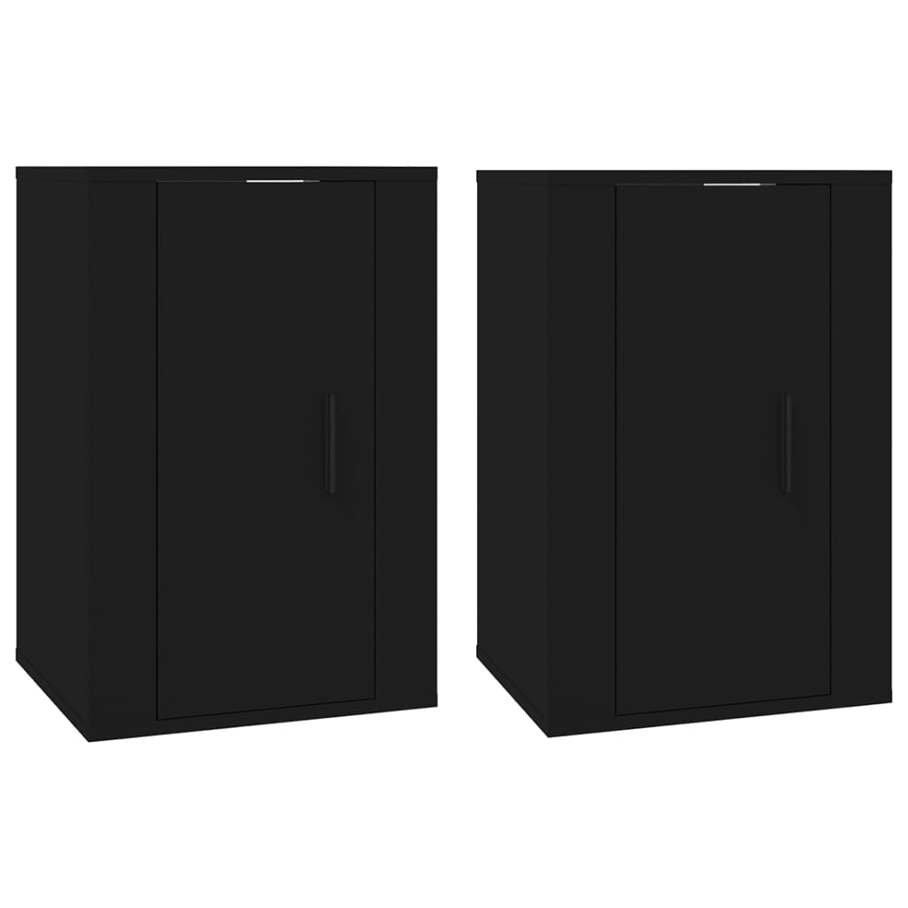 Wall Mounted TV Cabinets 2 pcs Black 40x34.5x60 cm