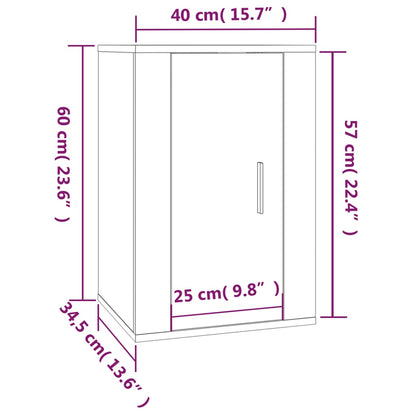 Wall Mounted TV Cabinet Smoked Oak 40x34.5x60 cm