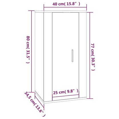 Wall Mounted TV Cabinet Black 40x34,5x80 cm