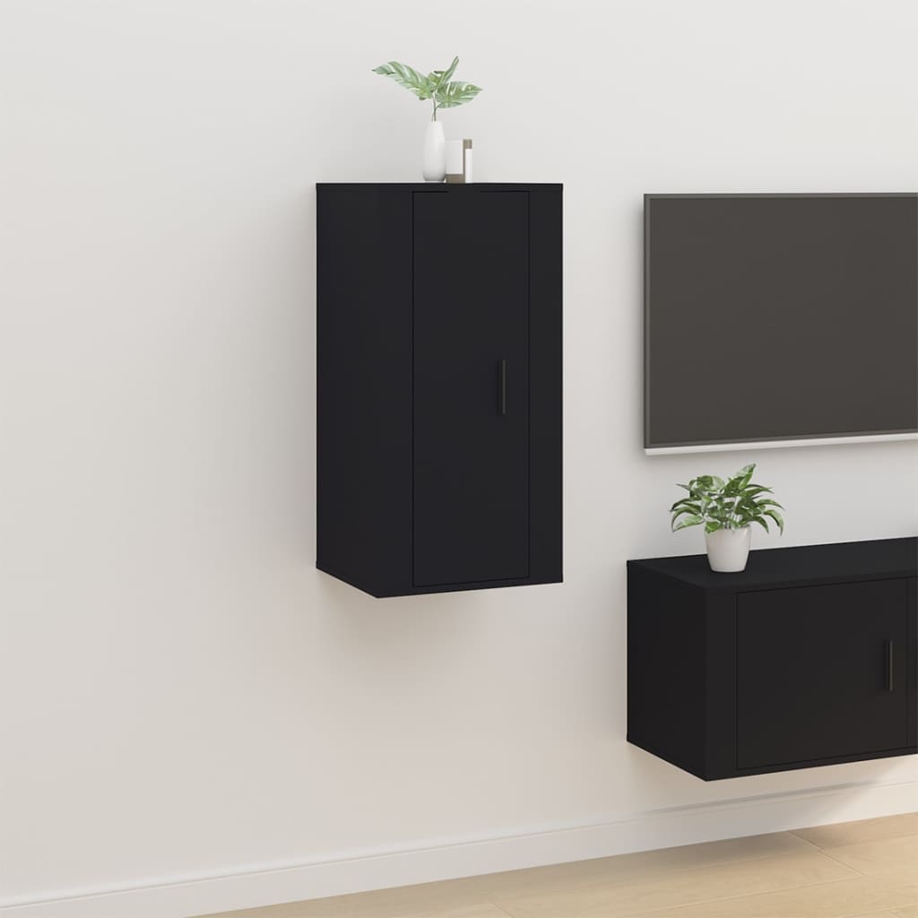 Wall Mounted TV Cabinet Black 40x34,5x80 cm