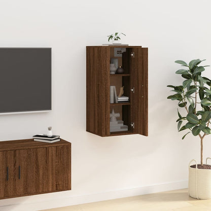 Wall Mounted TV Cabinet Brown Oak 40x34,5x80 cm