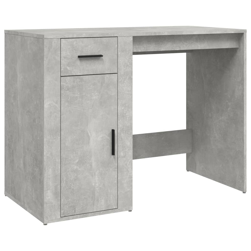 Desk Concrete Grey 100x49x75 cm Engineered Wood