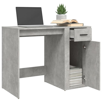 Desk Concrete Grey 100x49x75 cm Engineered Wood