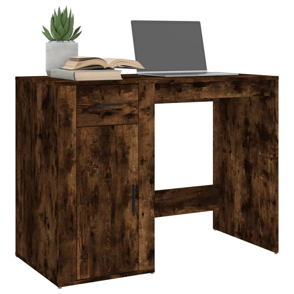 Desk Smoked Oak 100x49x75 cm Engineered Wood