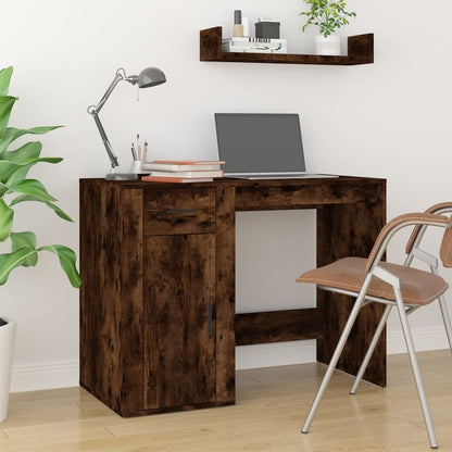 Desk Smoked Oak 100x49x75 cm Engineered Wood