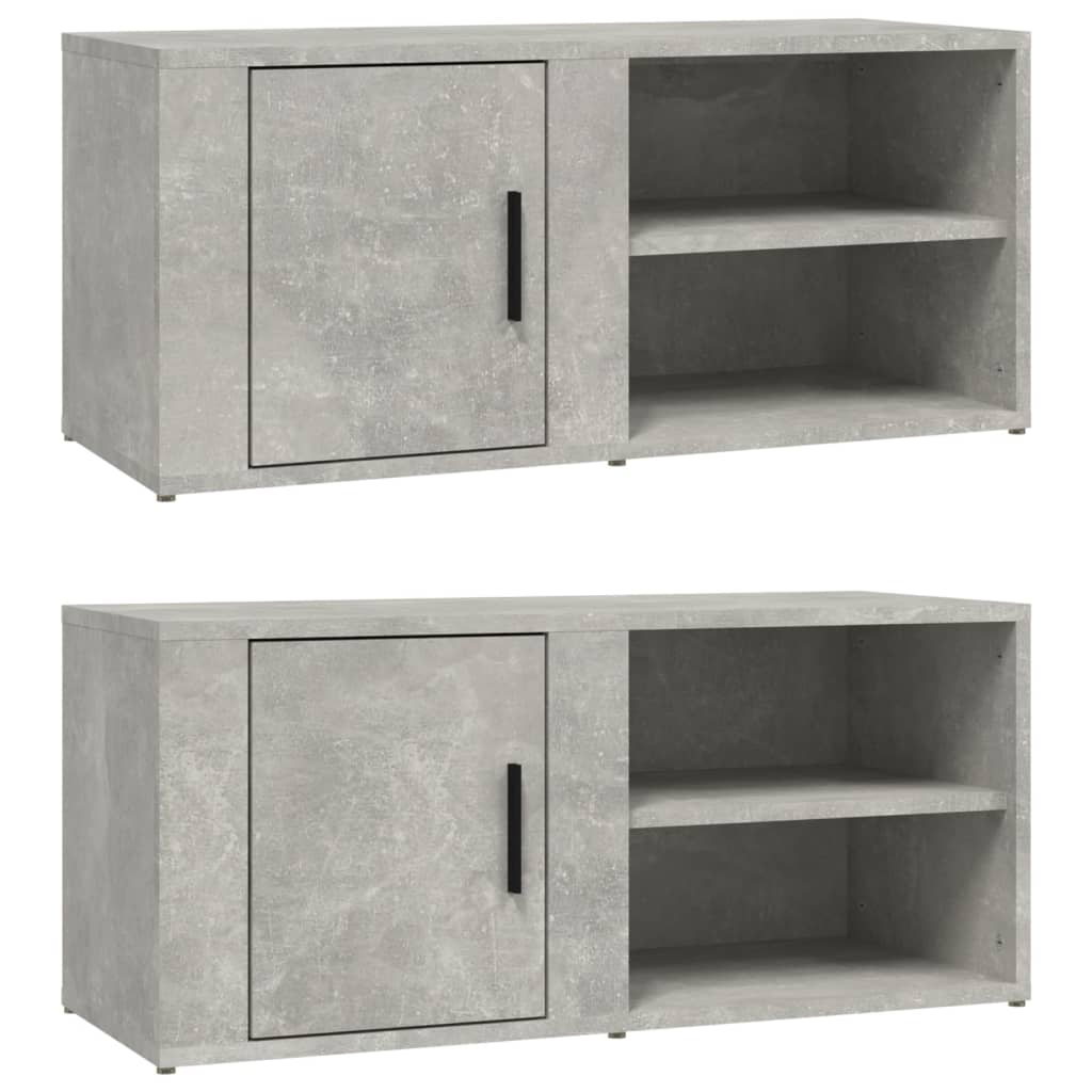 TV Cabinets 2 pcs Concrete Grey 80x31.5x36 cm Engineered Wood