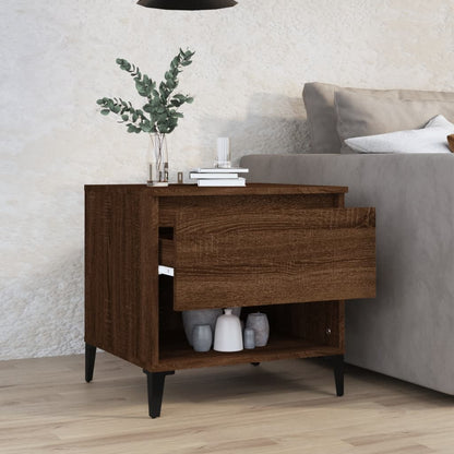 Side Table Brown Oak 50x46x50 cm Engineered Wood