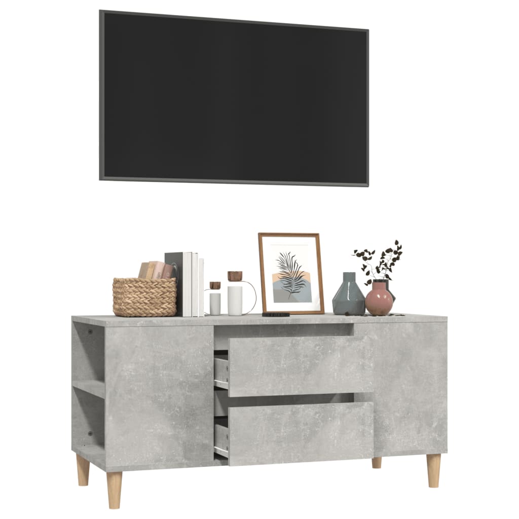 TV Cabinet Concrete Grey 102x44.5x50 cm Engineered Wood