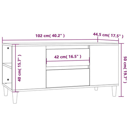 TV Cabinet Concrete Grey 102x44.5x50 cm Engineered Wood