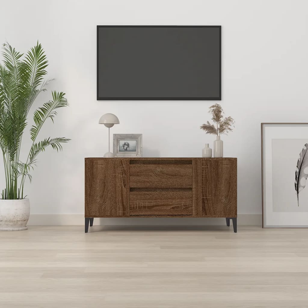 TV Cabinet Brown Oak 102x44.5x50 cm Engineered Wood