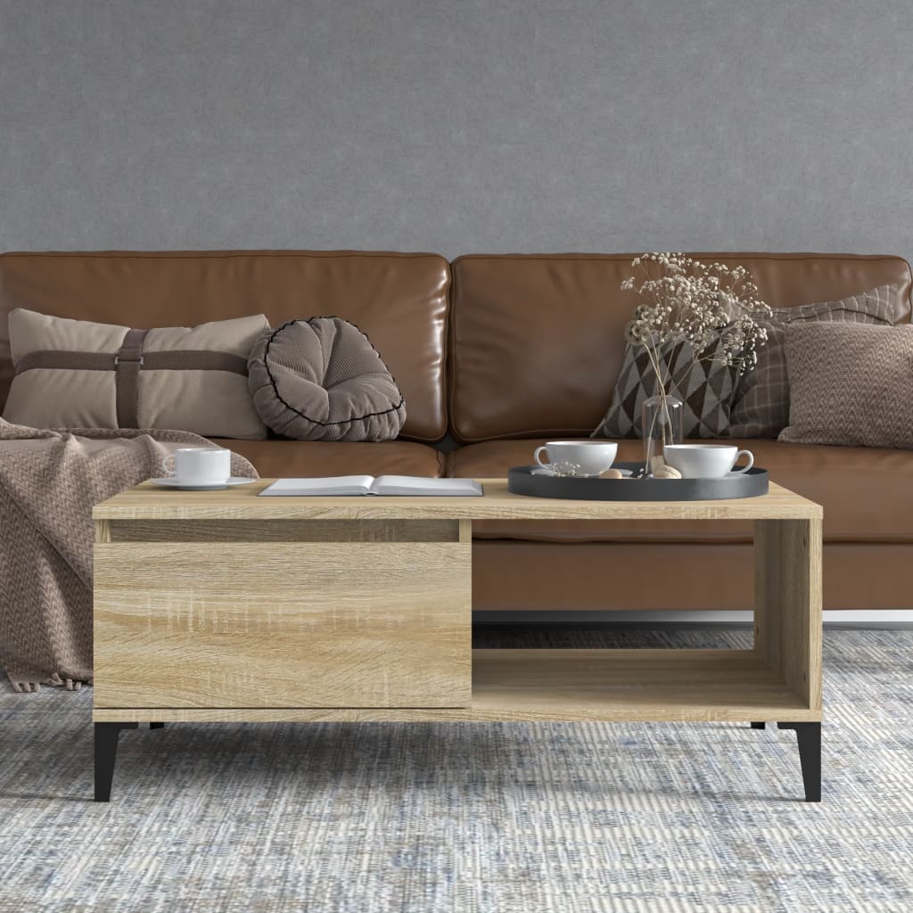 Coffee Table Sonoma Oak 90x50x36.5 cm Engineered Wood