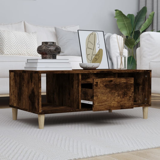 Coffee Table Smoked Oak 90x50x36,5 cm Engineered Wood