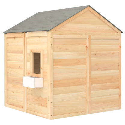 Playhouse with Lockable Door and Flower Pots Solid Wood Fir