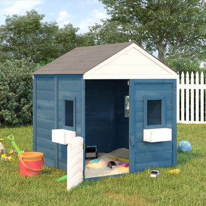 Playhouse with Lockable Door and Flower Pots Solid Wood Fir