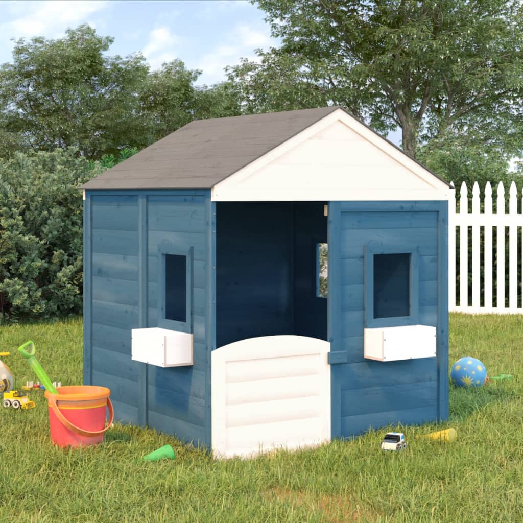 Playhouse with Lockable Door and Flower Pots Solid Wood Fir