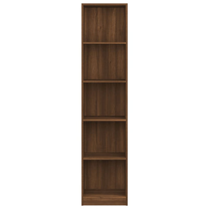 5-Tier Book Cabinet Brown Oak 40x24x175 cm Engineered Wood