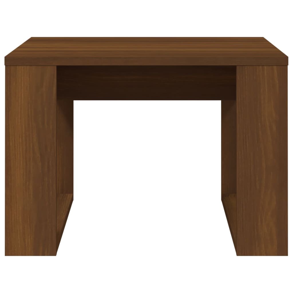 Side Table Brown Oak 50x50x35 cm Engineered Wood