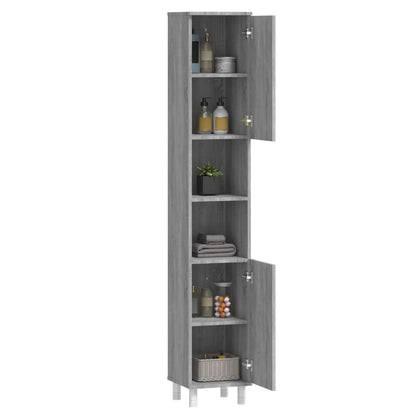 Bathroom Cabinet Grey Sonoma 30x30x179 cm Engineered Wood