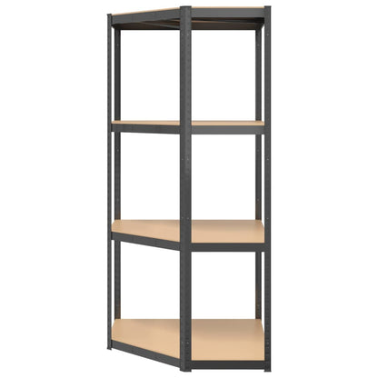 4-Layer Shelves 2 pcs Anthracite Steel&Engineered Wood