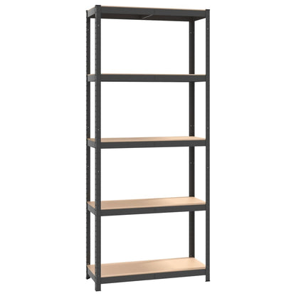 5-Layer Shelves 4 pcs Anthracite Steel&Engineered Wood