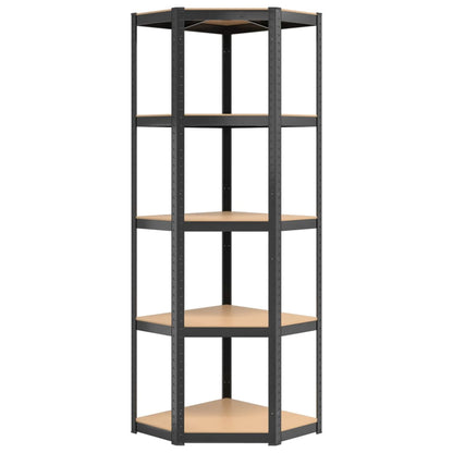 5-Layer Shelves 4 pcs Anthracite Steel&Engineered Wood