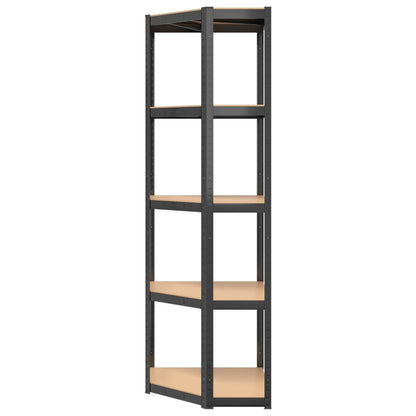 5-Layer Shelves 4 pcs Anthracite Steel&Engineered Wood