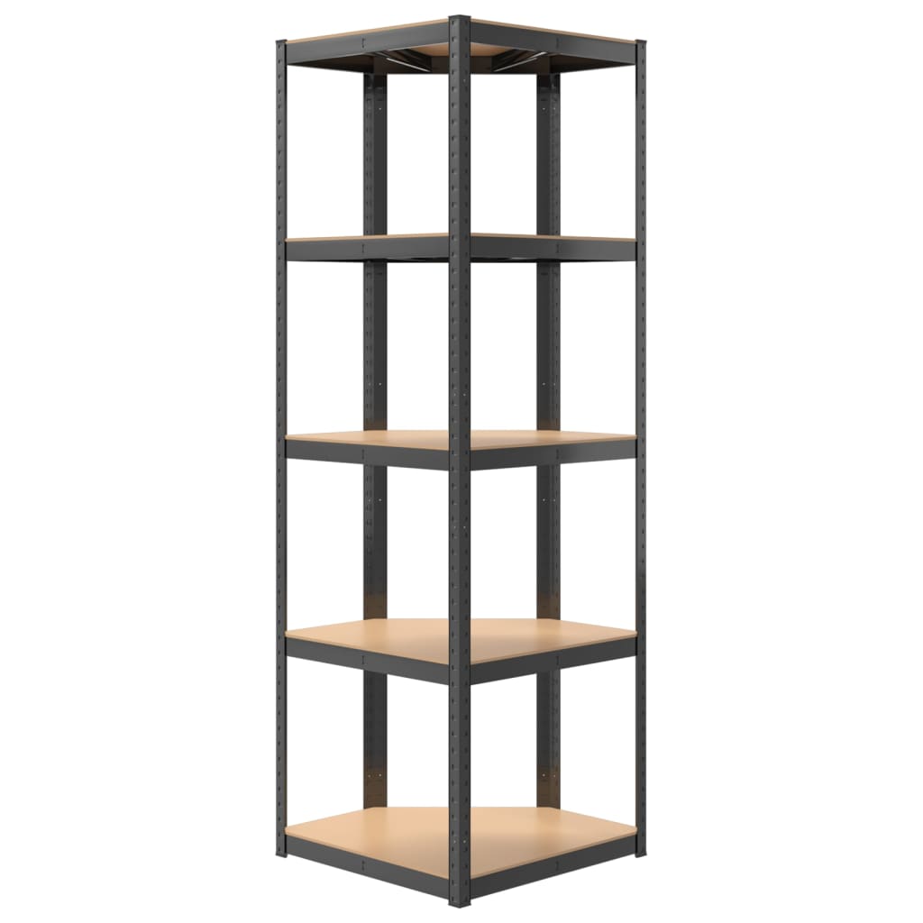 5-Layer Shelves 4 pcs Anthracite Steel&Engineered Wood