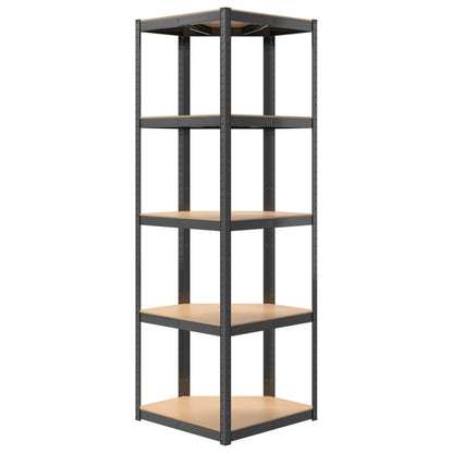 5-Layer Shelves 4 pcs Anthracite Steel&Engineered Wood