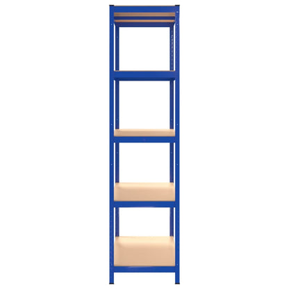 5-Layer Shelves 3 pcs Blue Steel&Engineered Wood