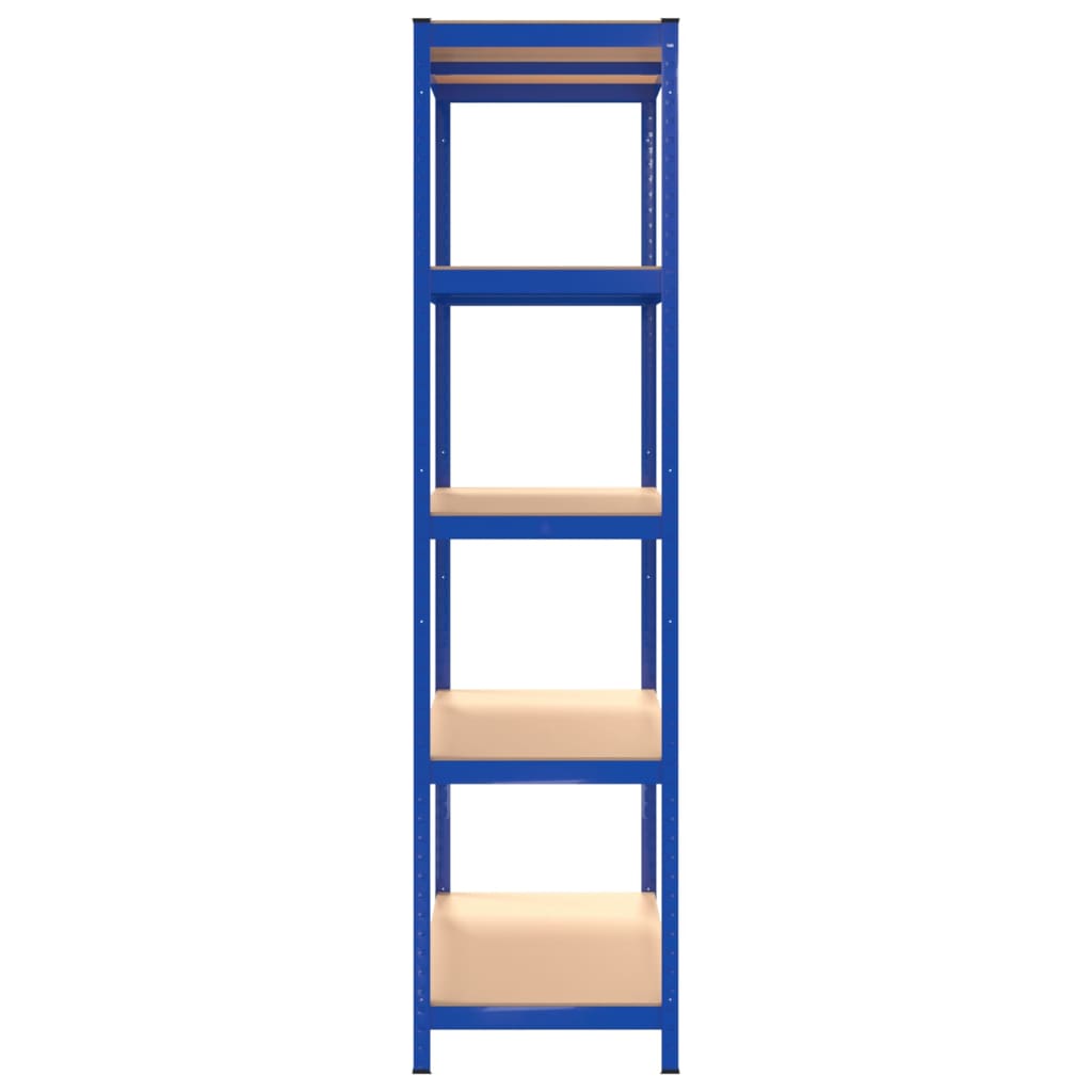 5-Layer Shelves 4 pcs Blue Steel&Engineered Wood