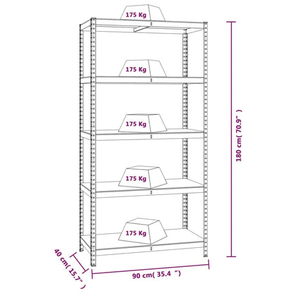 5-Layer Shelves 4 pcs Blue Steel&Engineered Wood