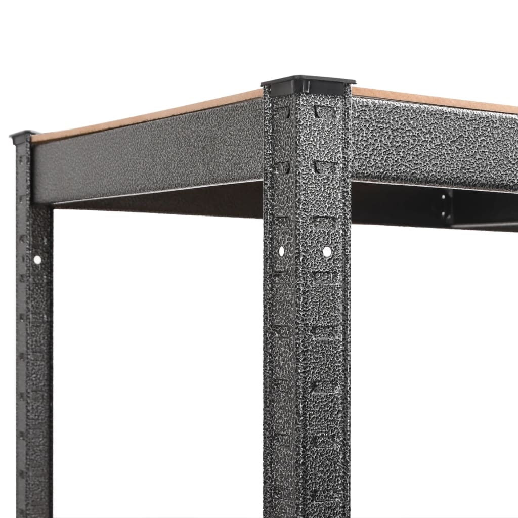 5-Layer Heavy-duty Shelves 3 pcs Grey Steel&Engineered Wood