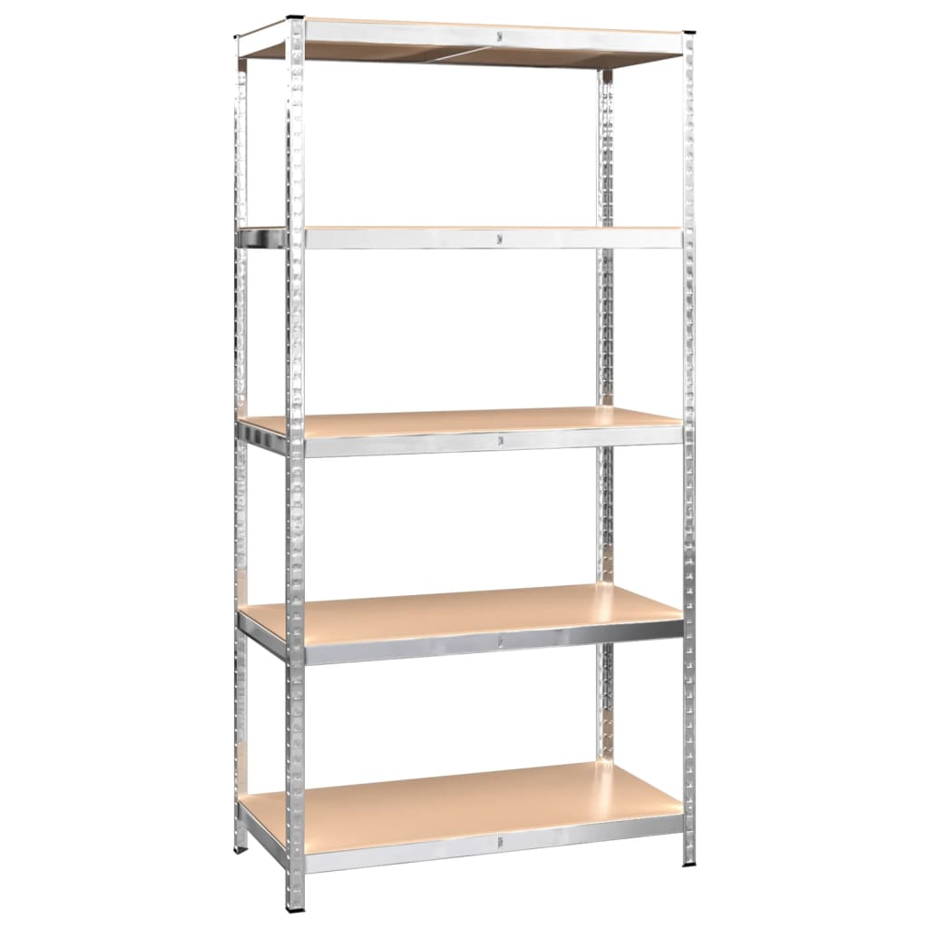 5-Layer Shelves 3 pcs Silver Steel&Engineered Wood