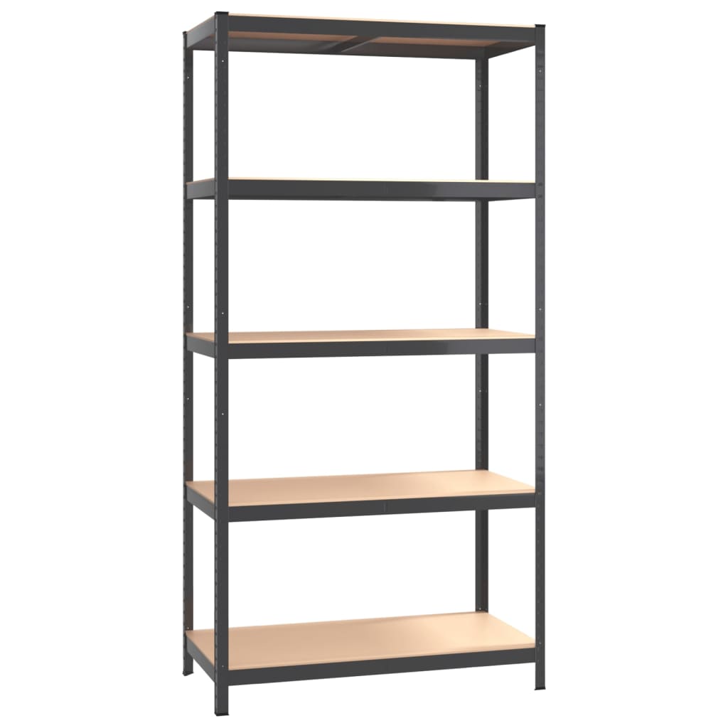 5-Layer Shelves 4 pcs Anthracite Steel&Engineered Wood