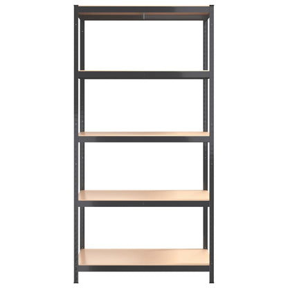 5-Layer Shelves 4 pcs Anthracite Steel&Engineered Wood