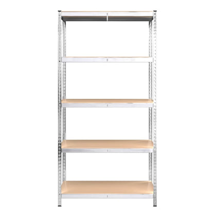 5-Layer Shelves 3 pcs Silver Steel&Engineered Wood