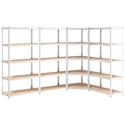 5-Layer Shelves 4 pcs Silver Steel&Engineered Wood
