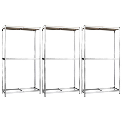 2-Layer Tire Racks 3 pcs Silver 110x40x180 cm Steel