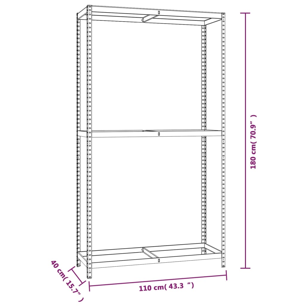 2-Layer Tire Racks 3 pcs Silver 110x40x180 cm Steel