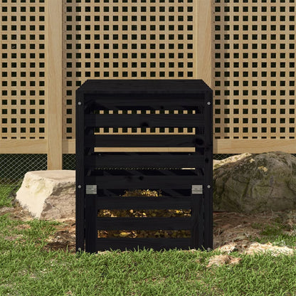 Composter Black 63.5x63.5x77.5 cm Solid Wood Pine