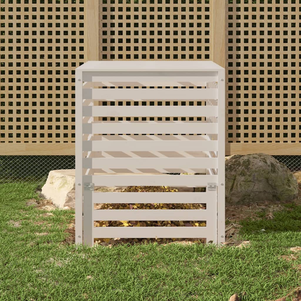 Composter White 82.5x82.5x99.5 cm Solid Wood Pine