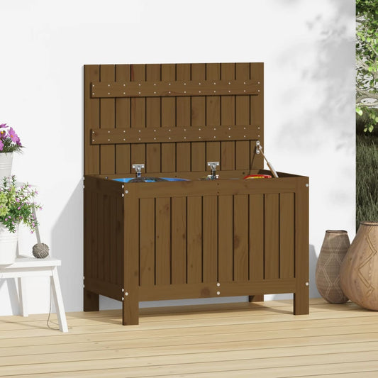 Garden Storage Box Honey Brown 76x42.5x54 cm Solid Wood Pine