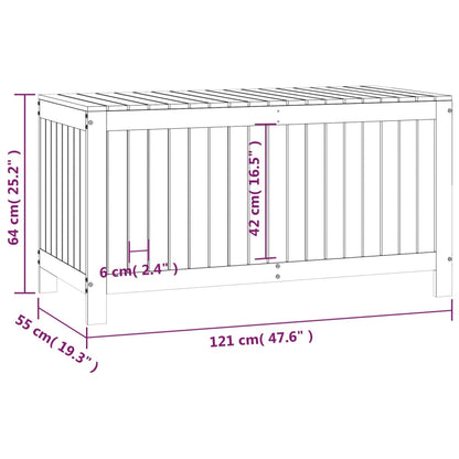 Garden Storage Box 121x55x64 cm Solid Wood Pine