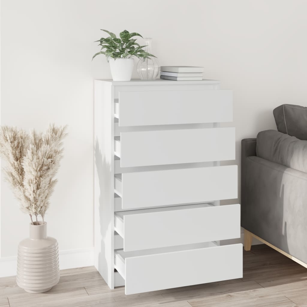 Drawer Cabinet White 60x36x103 cm Engineered Wood