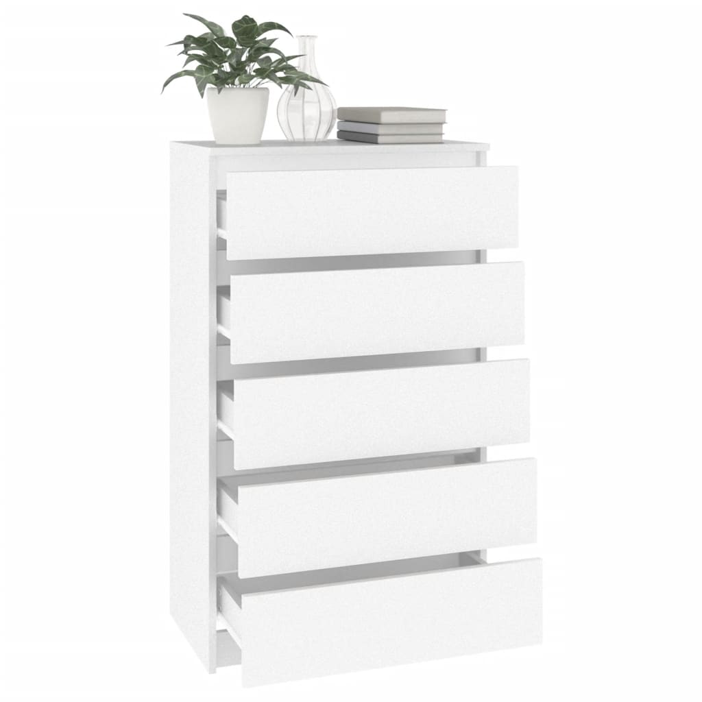 Drawer Cabinet White 60x36x103 cm Engineered Wood