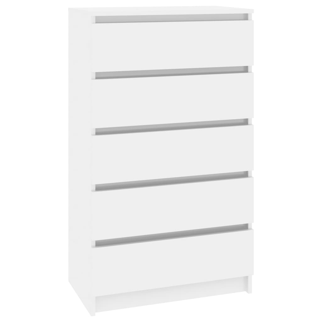 Drawer Cabinet High Gloss White 60x36x103 cm Engineered Wood