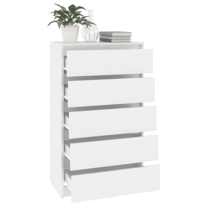 Drawer Cabinet High Gloss White 60x36x103 cm Engineered Wood