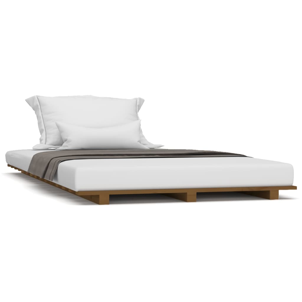 Bed Frame Honey Brown 100x200 cm Solid Wood Pine