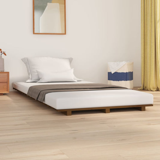 Bed Frame Honey Brown 100x200 cm Solid Wood Pine