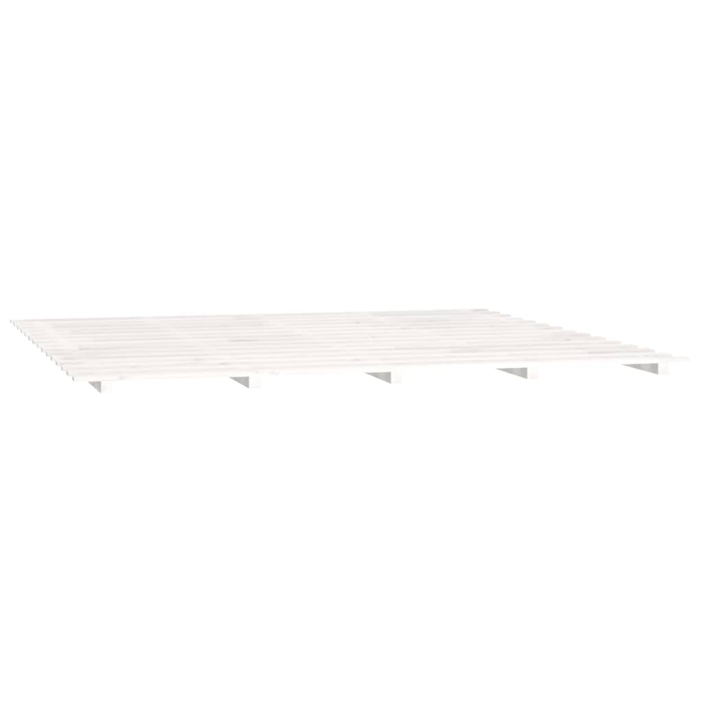 Bed Frame without Mattress White 200x200 cm Solid Wood Pine